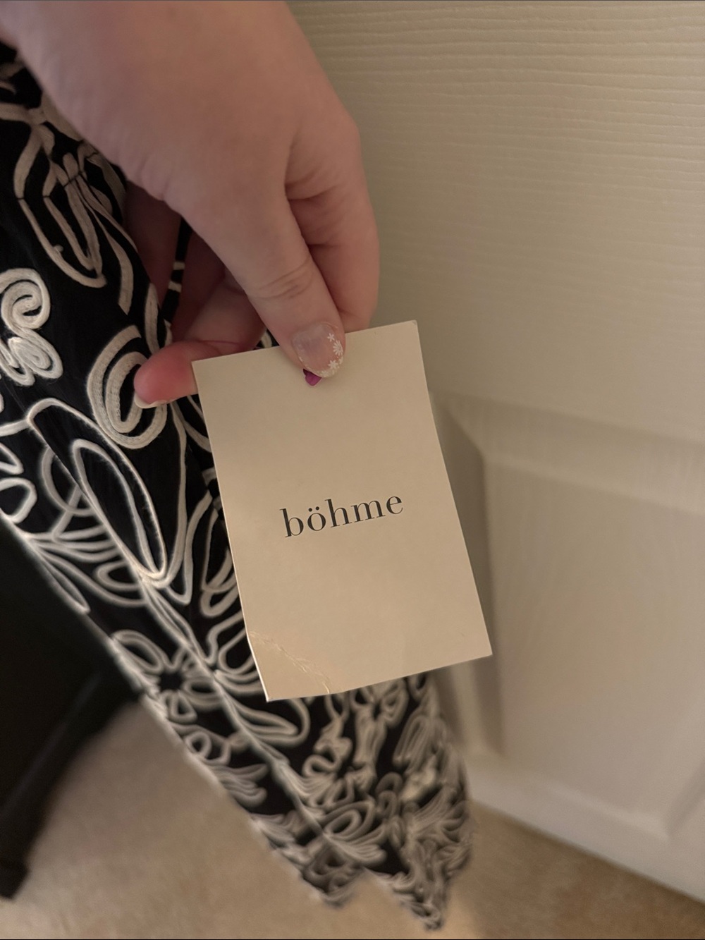 bohme Black and White Floral Midi Dress - Picture 4 of 6